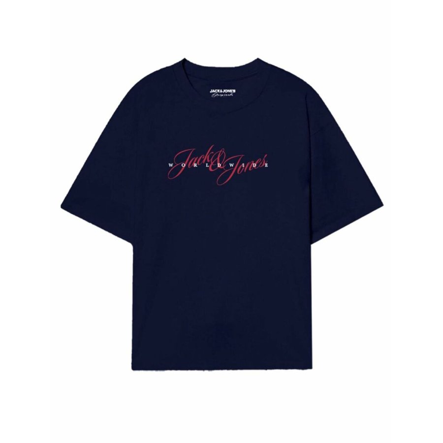 Kort�rmet T-shirt til M�nd Jack & Jones JORINWOOD TEE SS CREW NECK FST 12284732 Marinebl� #1