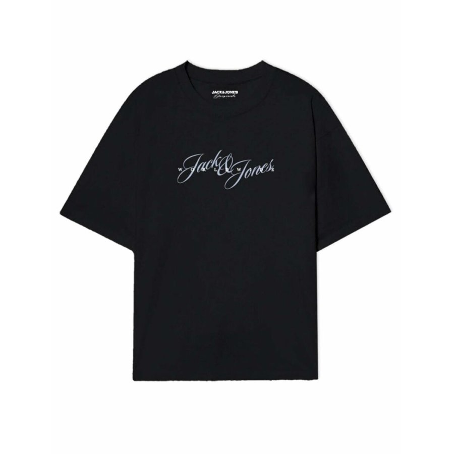 Kort�rmet T-shirt til M�nd Jack & Jones JORINWOOD TEE SS CREW NECK FST 12284732 Sort #1