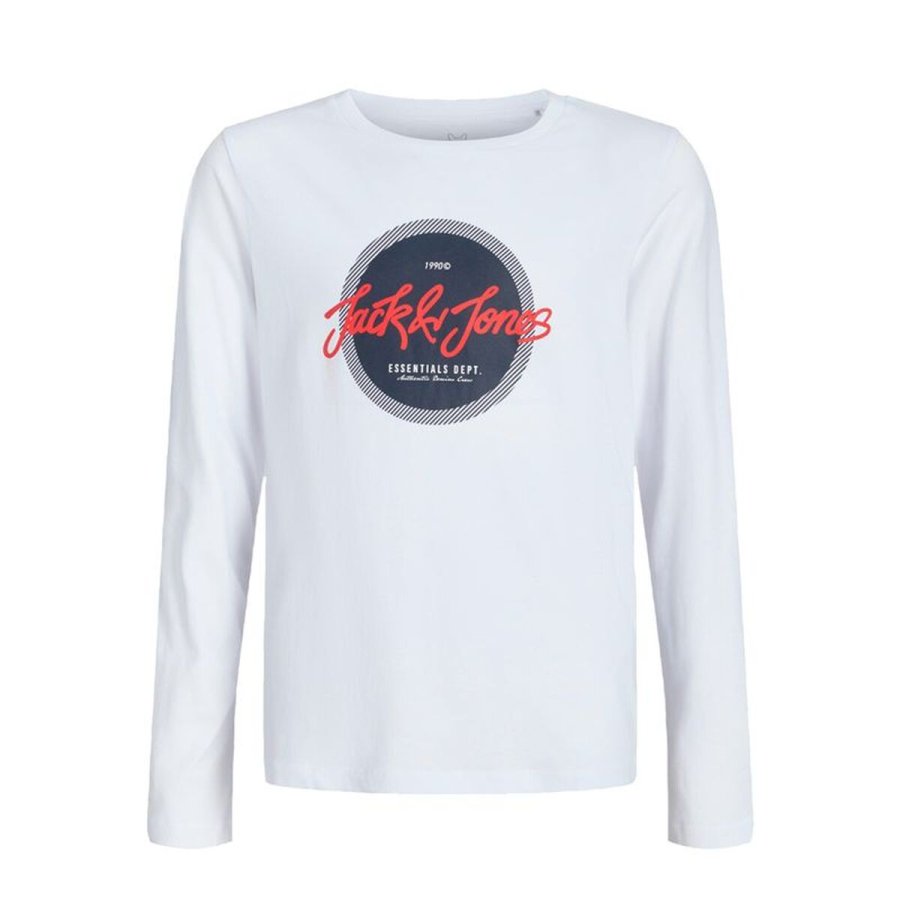 Lang�rmet T-shirt til B�rn Jack & Jones Jjurban Ls Crew Neck Hvid #1