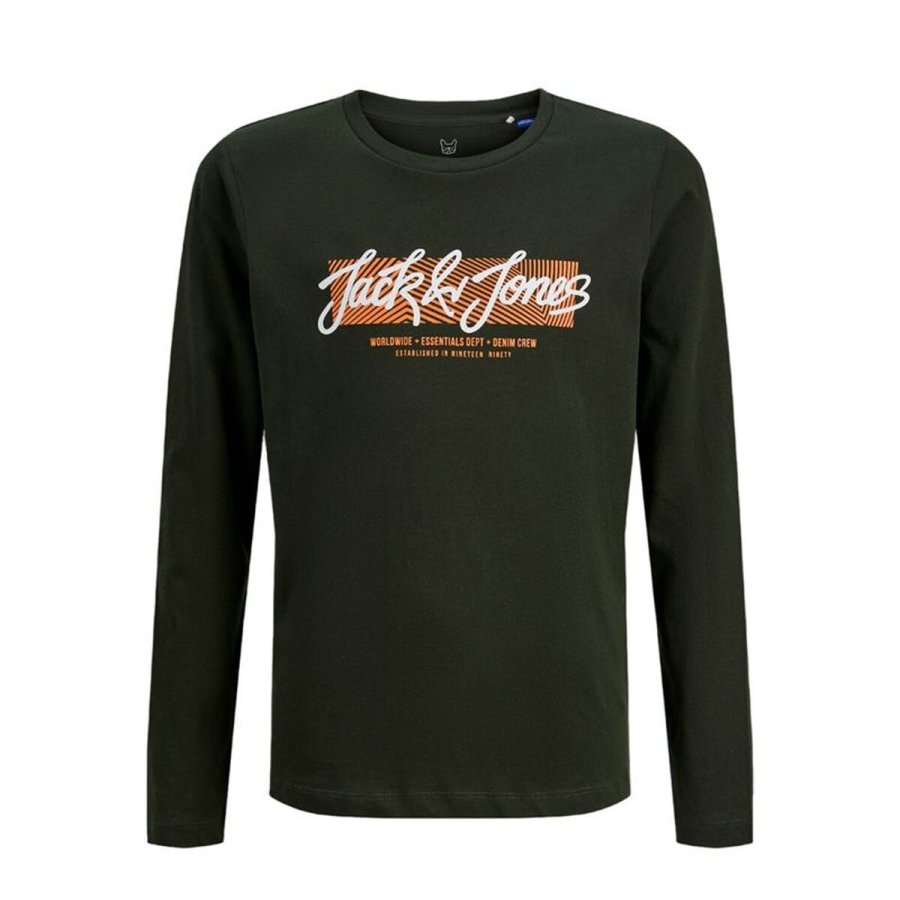 Lang�rmet T-shirt til B�rn Jack & Jones Jjurban Ls Crew Neck Sort #1