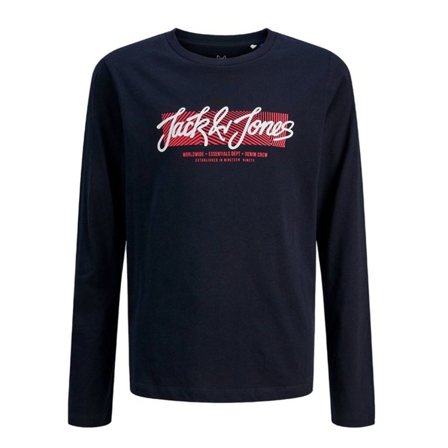 Lang�rmet T-shirt til B�rn Jack & Jones Jjurban Ls Crew Neck Sky Marinebl� #1