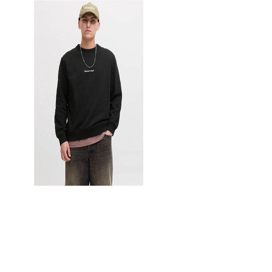 Sweaters uden H�tte til M�nd Jack & Jones JORNORREBRO EMB SWEAT CREW NOOS 12282893 Sort #2