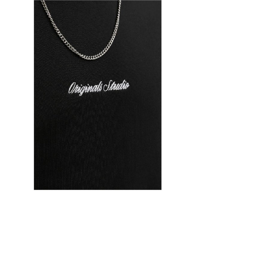 Sweaters uden H�tte til M�nd Jack & Jones JORNORREBRO EMB SWEAT CREW NOOS 12282893 Sort #4