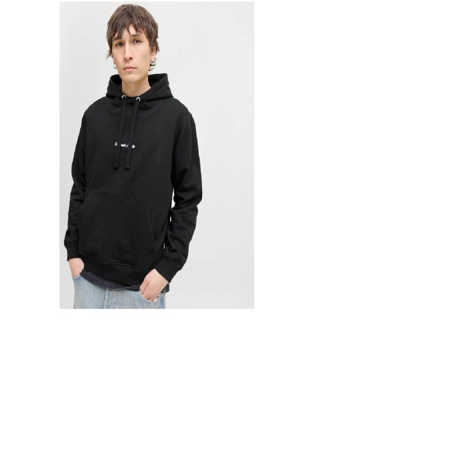 H�ttetr�je til M�nd Jack & Jones JORNORREBRO EMB SWEAT HOOD NOOS 12282861 Sort #5