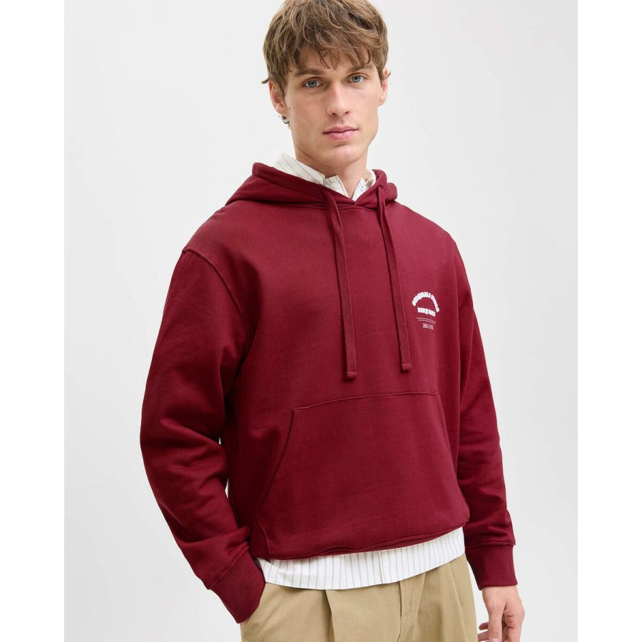 H�ttetr�je til M�nd Jack & Jones JORMEADOWS SWEAT HOOD 12283868 R�dbrun #4