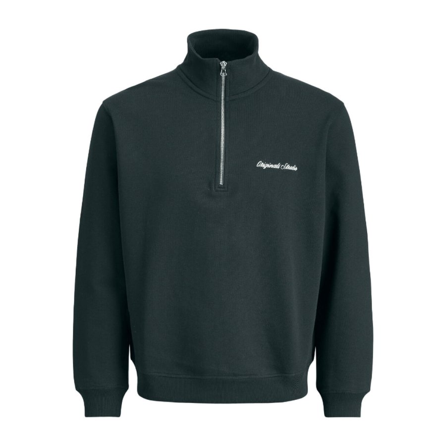Sweaters uden H�tte til M�nd Jack & Jones JORNORREBRO EMB SWEAT HIGH NECK SN 12282899 Sort #1
