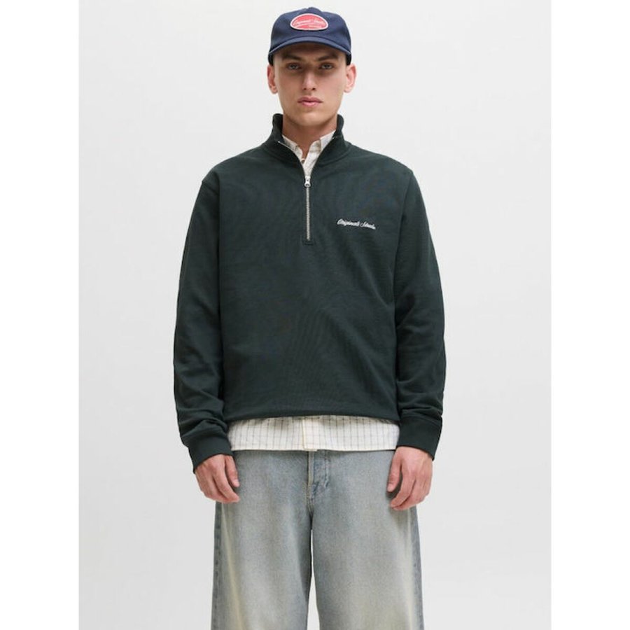 Sweaters uden H�tte til M�nd Jack & Jones JORNORREBRO EMB SWEAT HIGH NECK SN 12282899 Sort #2