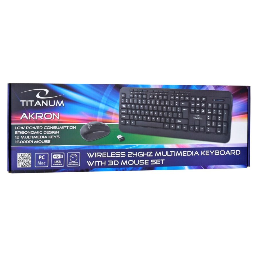 Tastatur og mus Titanum TK109 Sort #6