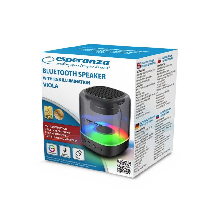 Brbare Bluetooth-hjttalere Esperanza EP154  Sort #3