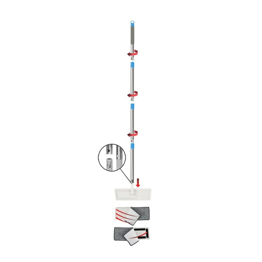 Mop with Bucket Esperanza EHS004 Bl Hvid Mikrofiber #25