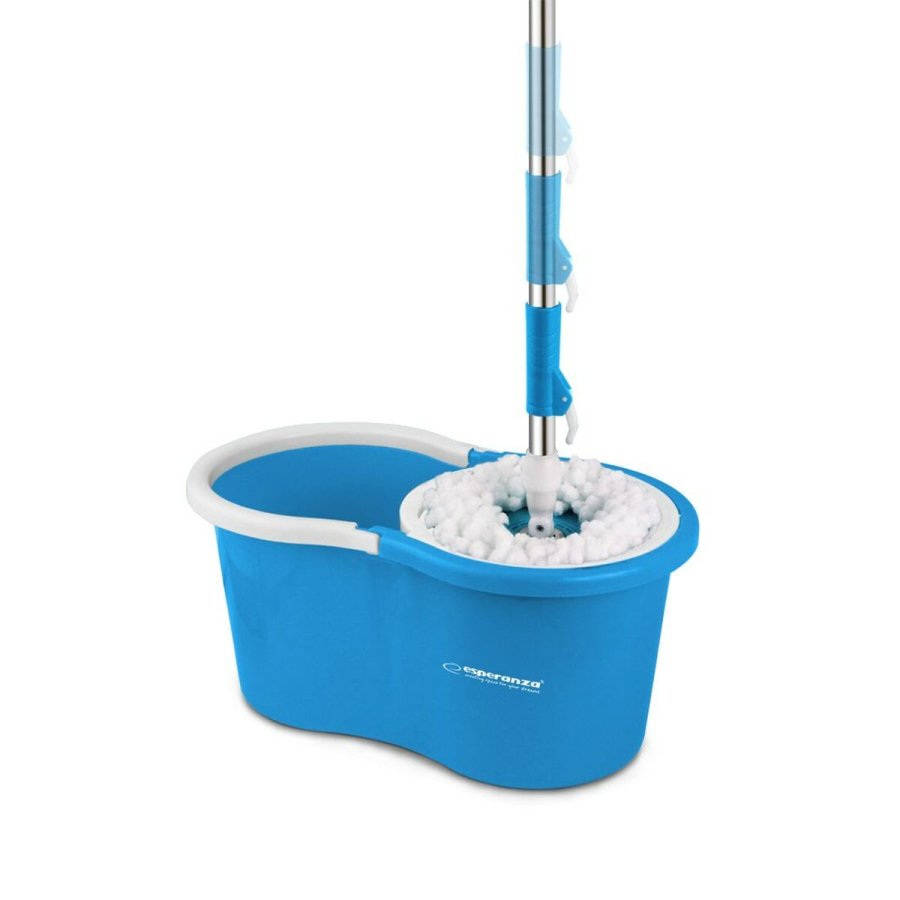 Mop with Bucket Esperanza EHS005 Bl Hvid Mikrofiber #13