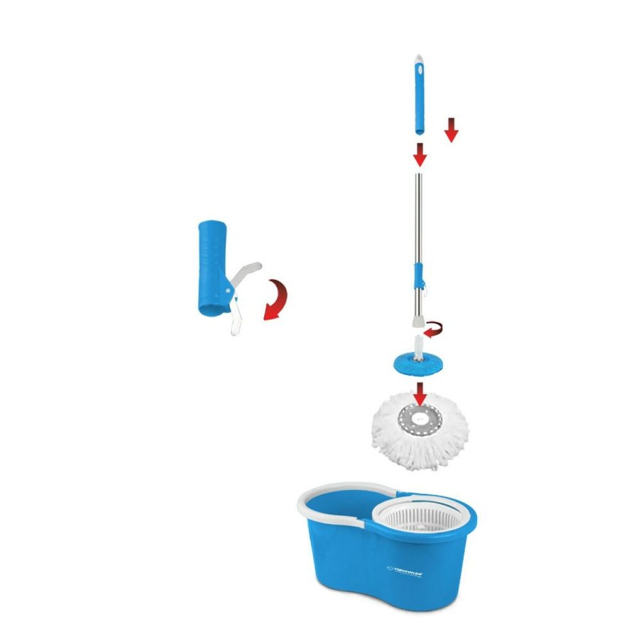 Mop with Bucket Esperanza EHS005 Bl Hvid Mikrofiber #25
