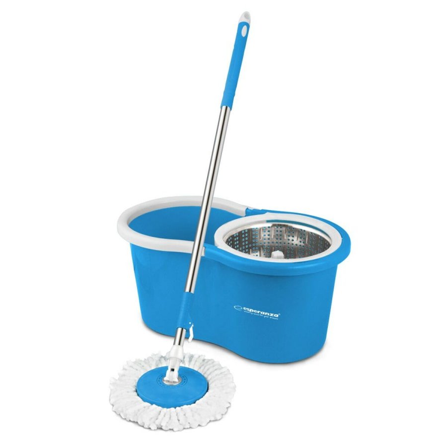 Mop with Bucket Esperanza EHS006 Bl Hvid Mikrofiber #1