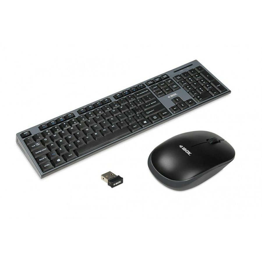 Tastatur og mus Ibox DESKTOP KIT PRO Sort Engelsk QWERTY #1
