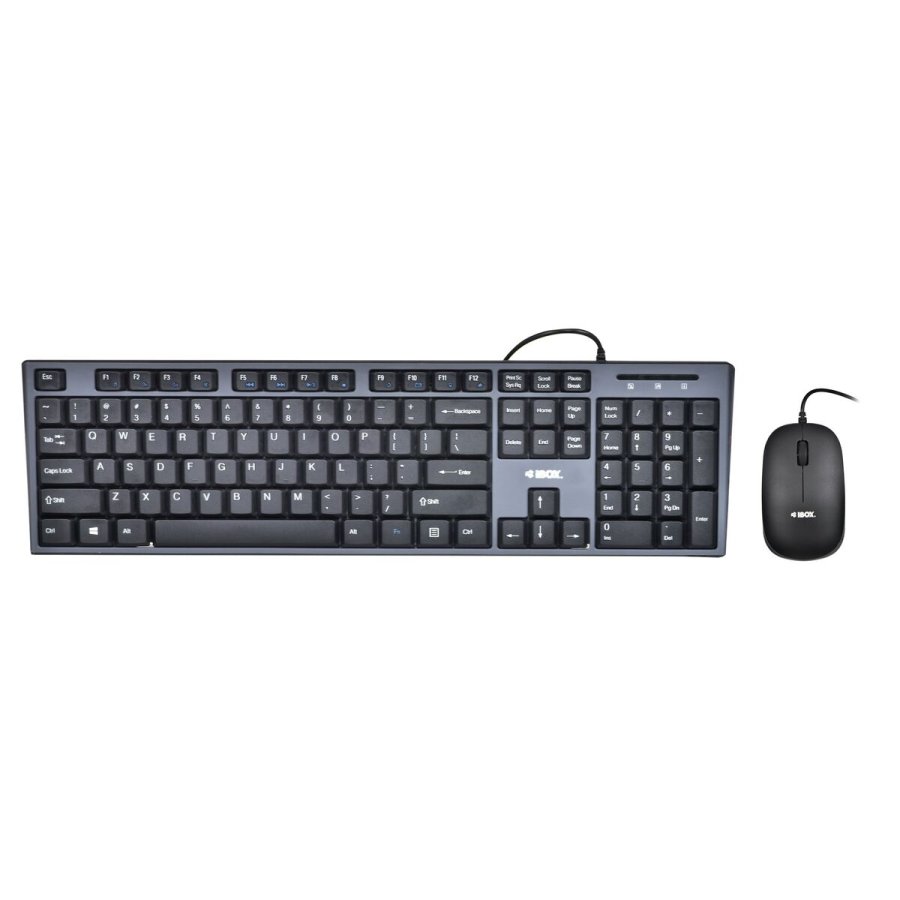 Tastatur og mus Ibox IKMS606 Qwerty US Sort QWERTY #1