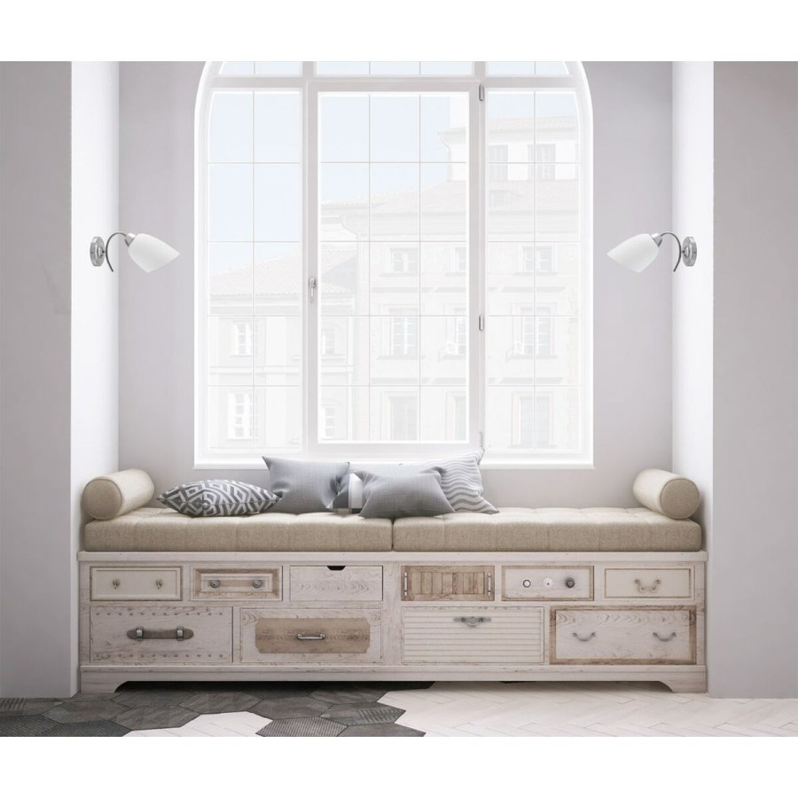 Vglampe Activejet NIKITA 1P Nikiel Hvid nikkel Metal Glas 60 W 220-240 V 26 x 12 x 12,5 cm 30 x 12 x 15 cm (1 Dele) #5