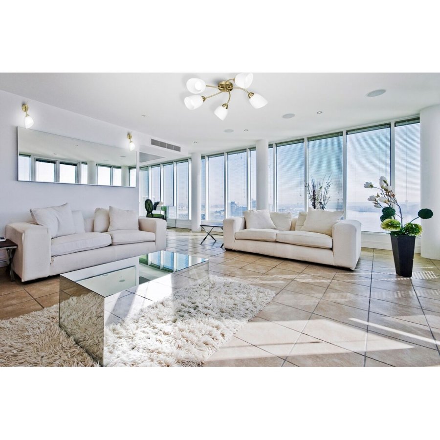 Vglampe Activejet Hvid Gylden Metal Glas 40 W 40 x 12 x 20 cm (1 Dele) #2