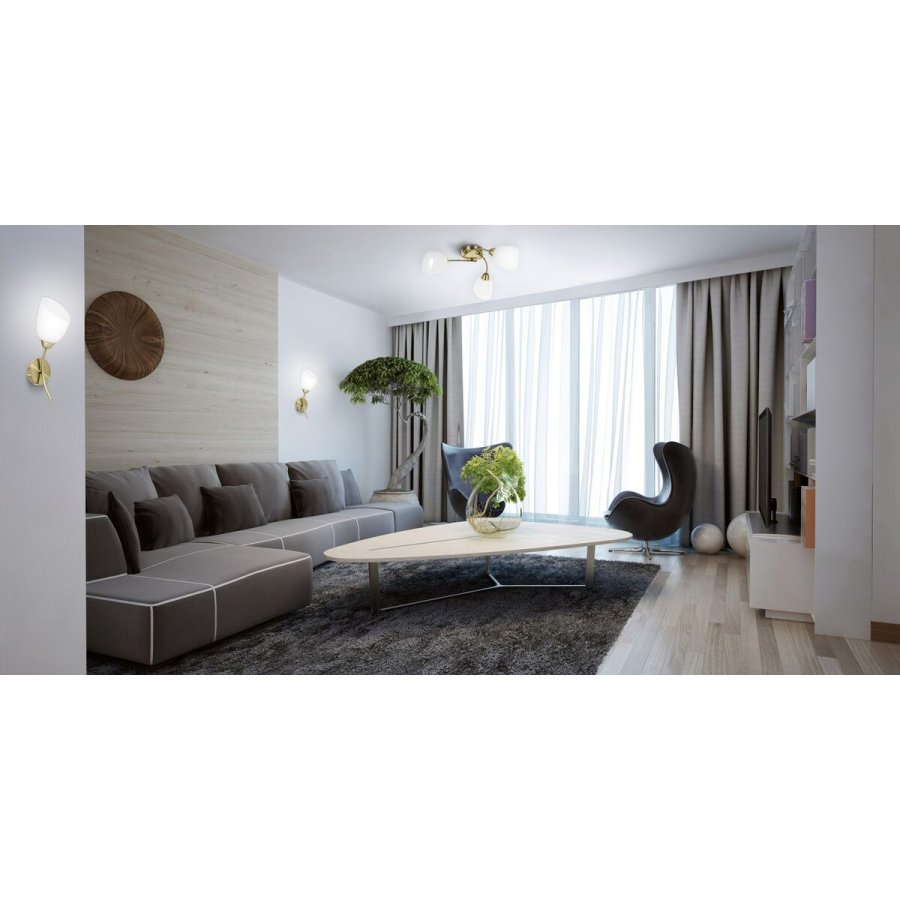 Vglampe Activejet Hvid Gylden Metal Glas 40 W 40 x 12 x 20 cm (1 Dele) #4