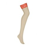 Nylonstrmper med strmpebnd Obsessive 838-STO-3 Rd S/M #3