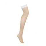 Nylonstr�mper med str�mpeb�nd Obsessive S814 Hvid S/M #4