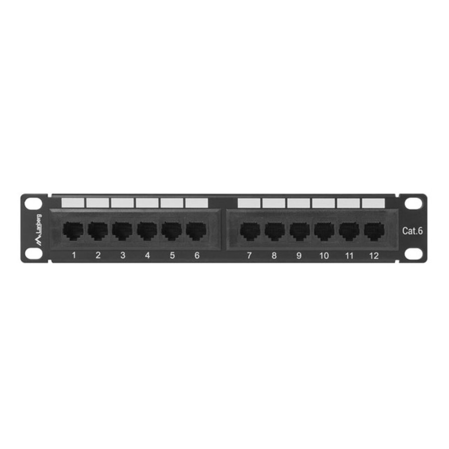 12-port UTP kategori 6 Patch Panel Lanberg PPU6-9012-B #1