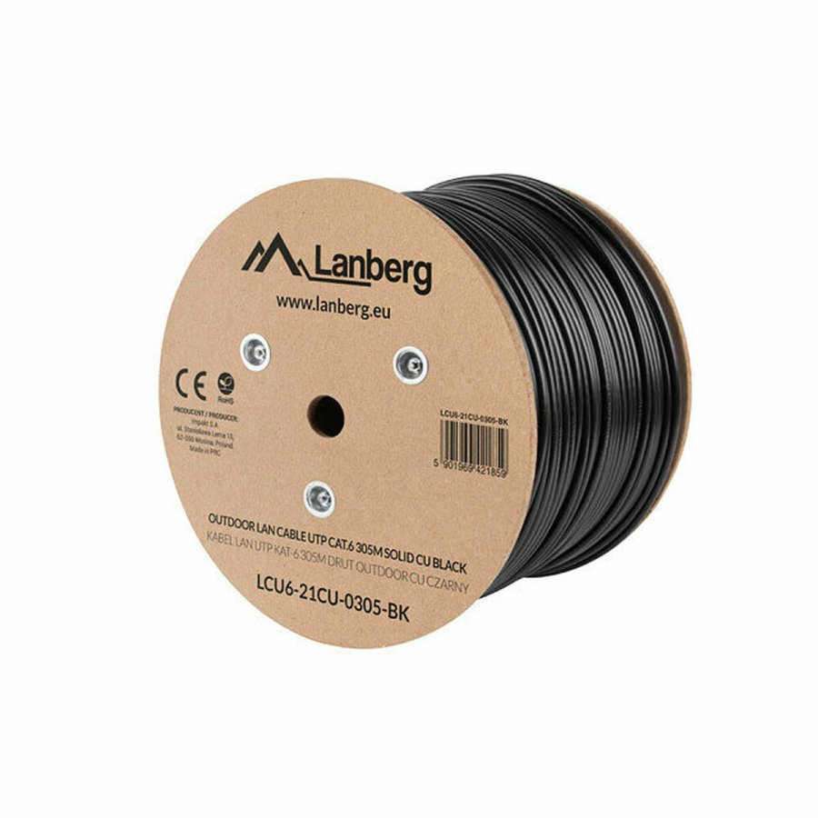 UTP kategori 6 stift netvrkskabel Lanberg LCU6-21CU-0305-BK 305 m Sort #1