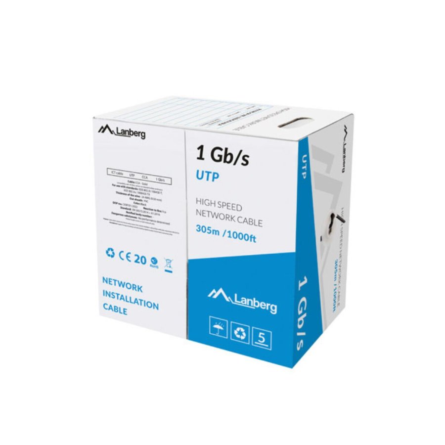 Ethernet LAN Kabel Lanberg LCU6-10CC-0305-BK 305 m #1