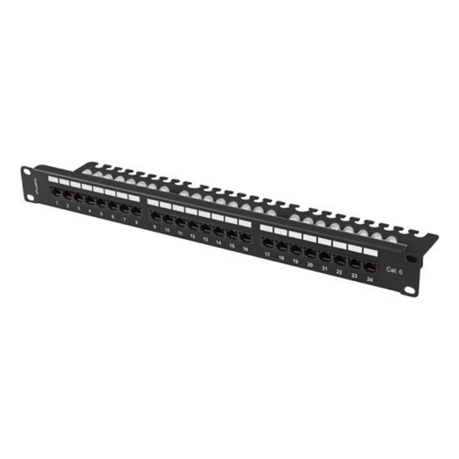 24-port UTP kategori 6 Patch Panel Lanberg PPU6-1124-B #1