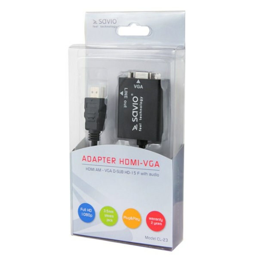 HDMI til VGA Savio CL-23 Sort #2