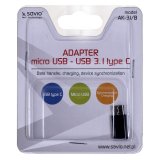 Micro USB til USB-C Adapter Savio AK-31 / B #3