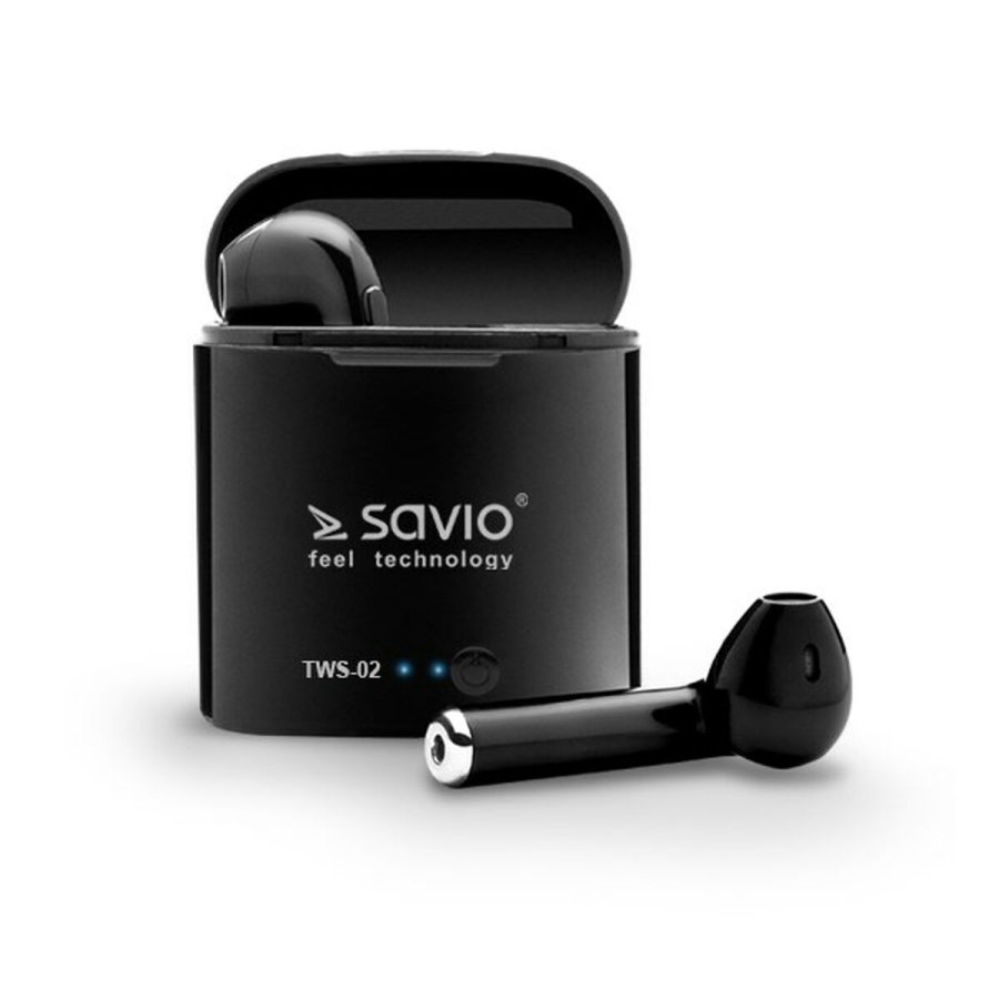 Bluetooth hovedtelefoner Savio TWS-02 Sort Grafit #1