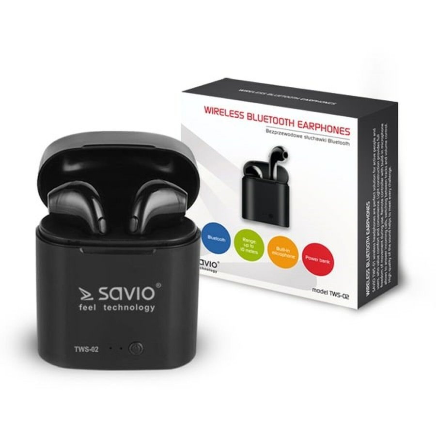 Bluetooth hovedtelefoner Savio TWS-02 Sort Grafit #5