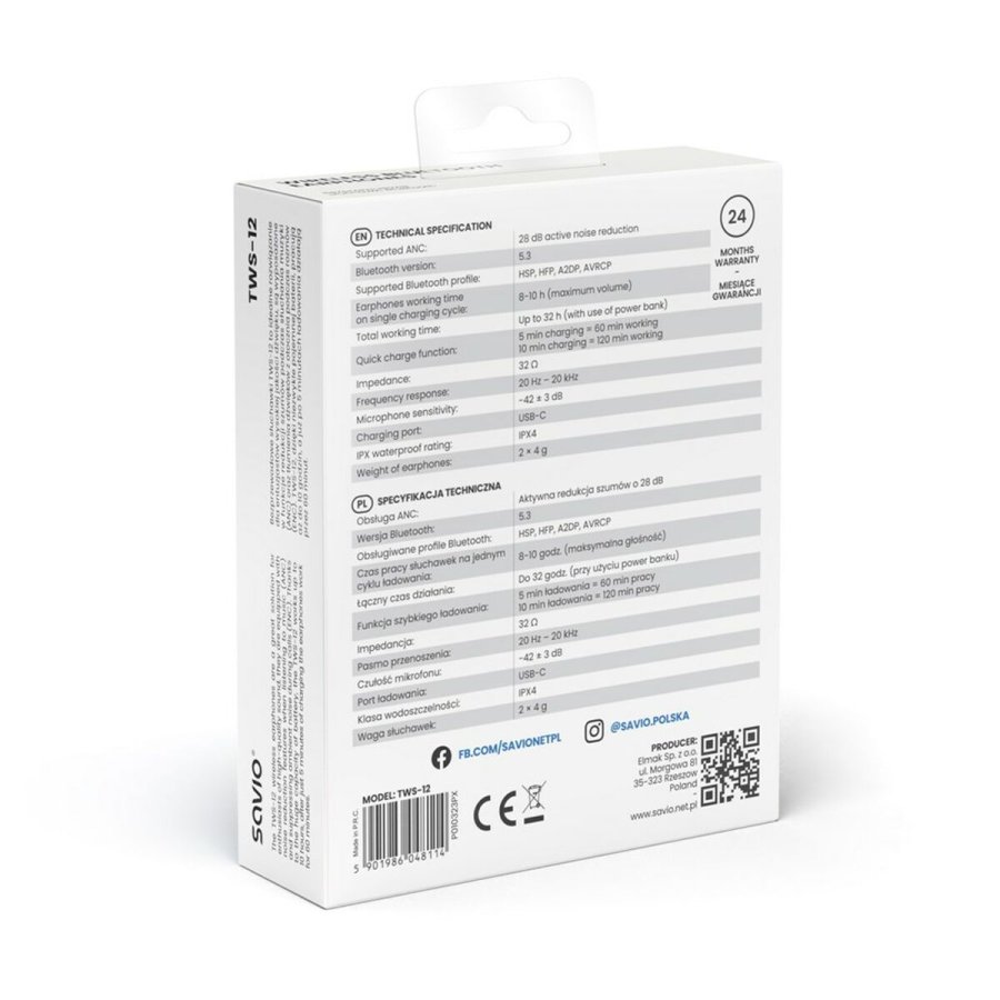 Bluetooth hovedtelefoner Savio TWS-12 Sort #3