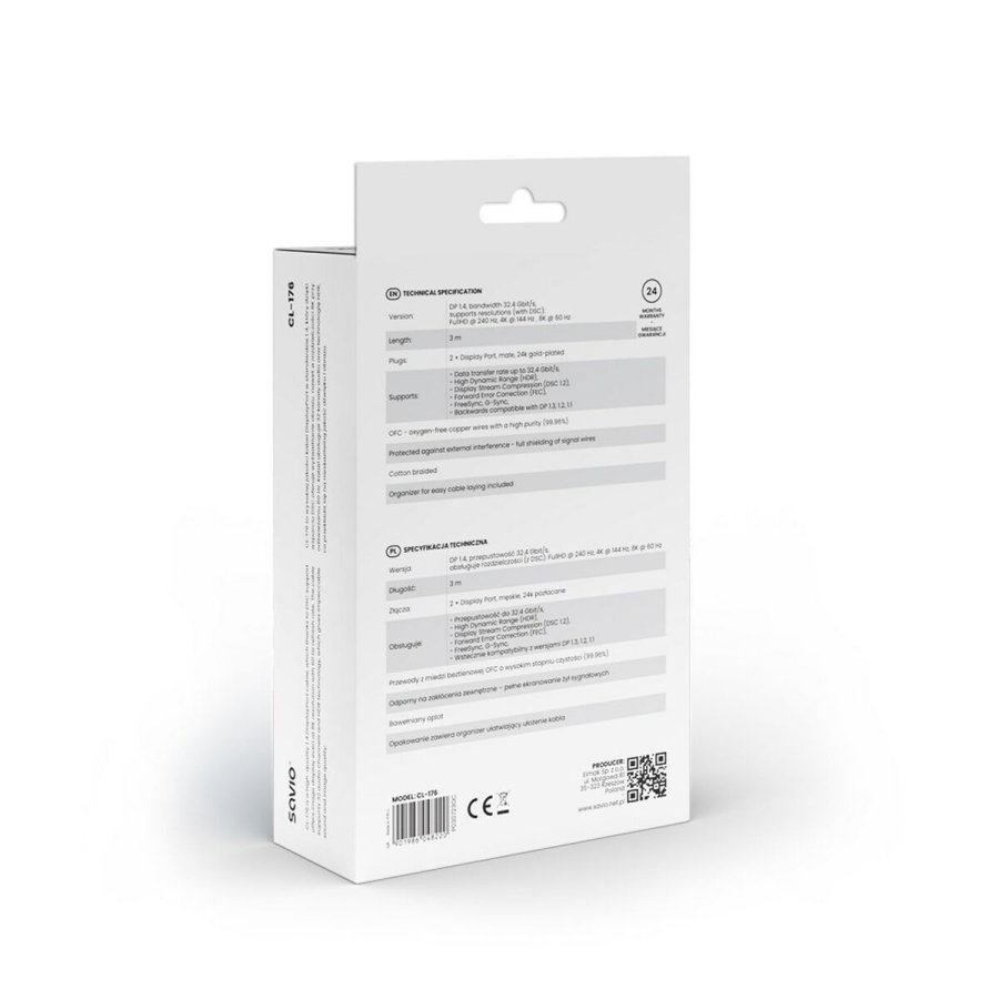 DisplayPort-kabel Savio CL-176 Sort 3 m #4