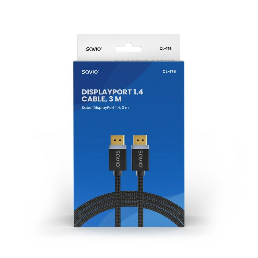 DisplayPort-kabel Savio CL-176 Sort 3 m #3