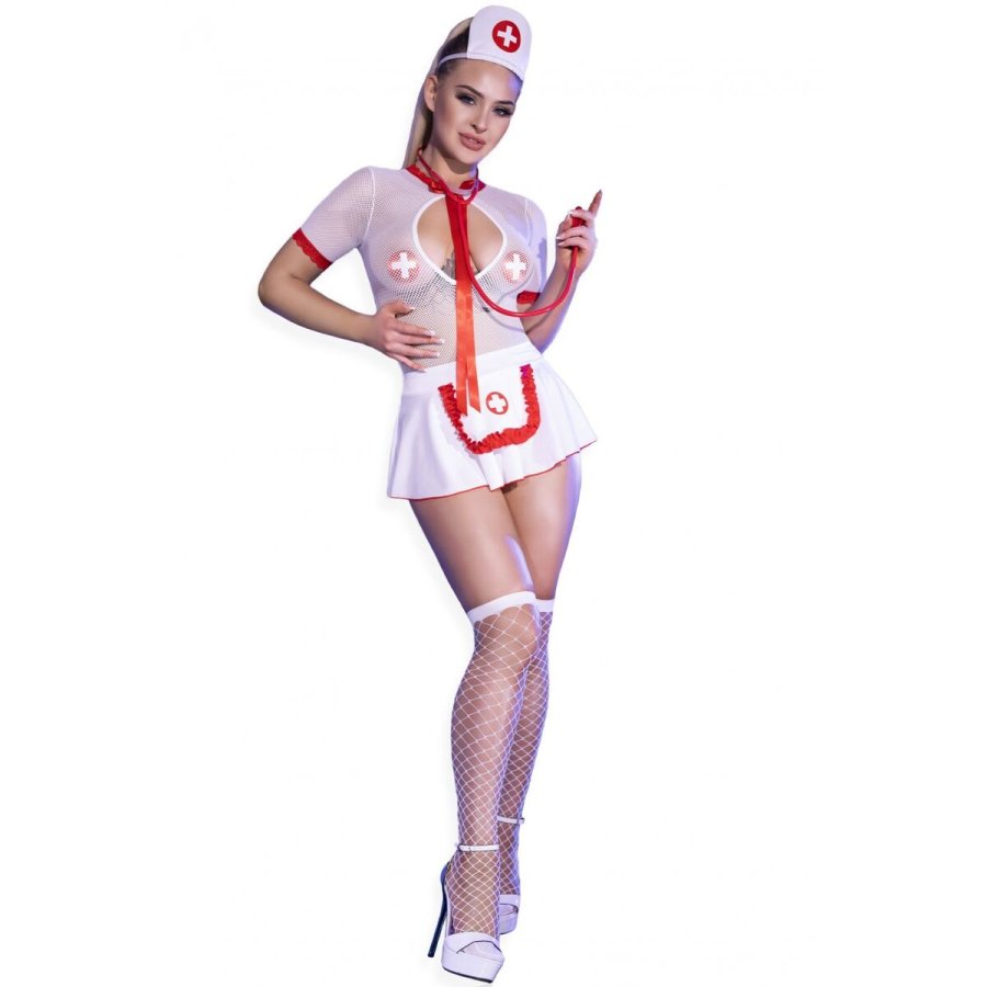 Erotisk Kostume Chilirose Hvid Sexet sygeplejerske #4