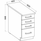 Supplerende m�bler 60 x 40 x 80,4 cm Gr� #4