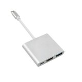 3-Port USB-C Hub MacLean MCTV-840 S�lvfarvet #1