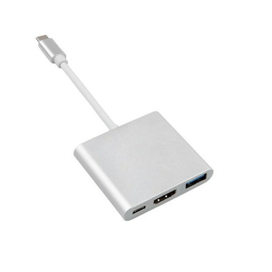 3-Port USB-C Hub MacLean MCTV-840 S�lvfarvet #1