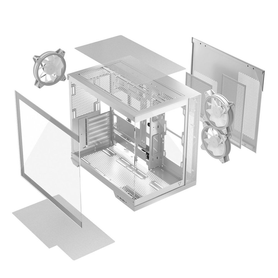 ATX Semi-t�rn kasse Modecom Volcano Panorama APEX ARGB Hvid #2