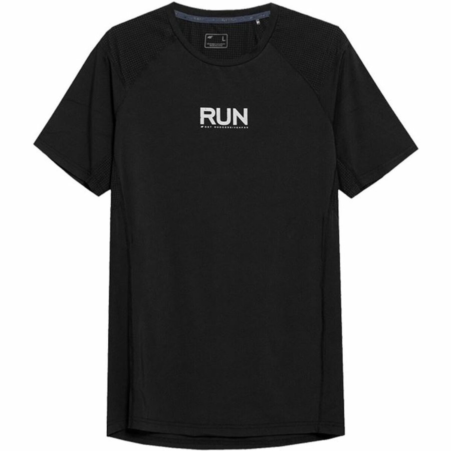 Kortrmet T-shirt til Mnd 4F Run Sort #1