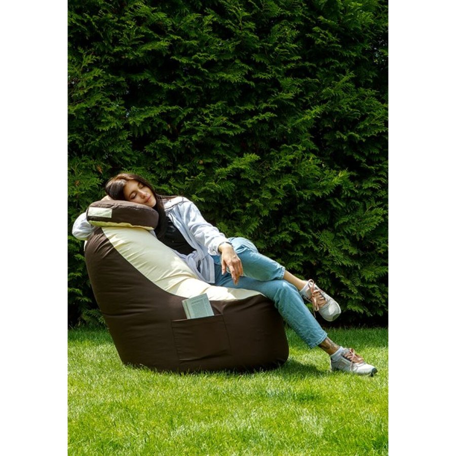 Puf GO GIFT Beige Bronze Oxford tejido antidesgarros 120 x 90 x 90 cm #13