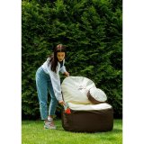 Puf GO GIFT Beige Bronze Oxford tejido antidesgarros 120 x 90 x 90 cm #17