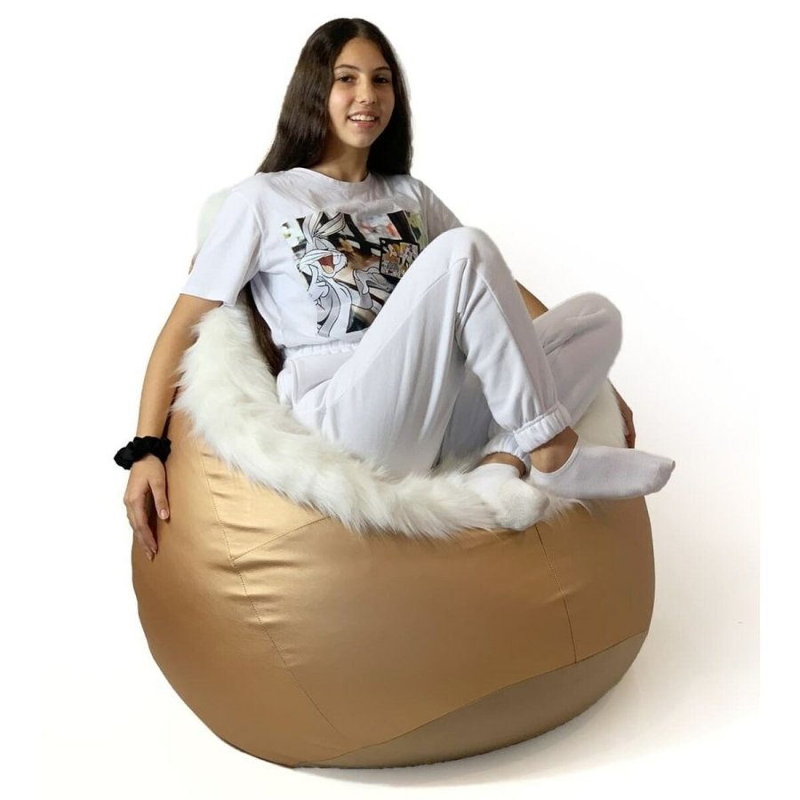Puf GO GIFT Hvid Guld Oxford tejido antidesgarros #5