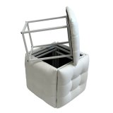 Taburet st GO GIFT Transformer Hvid Lder Stl 50 x 50 x 50 cm Puf 5 i 1 5 enheder #1