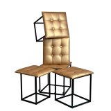 Taburet st GO GIFT Transformer Camel Lder Stl 50 x 50 x 50 cm Puf 5 i 1 5 enheder #13