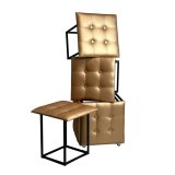 Taburet st GO GIFT Transformer Camel Lder Stl 50 x 50 x 50 cm Puf 5 i 1 5 enheder #17