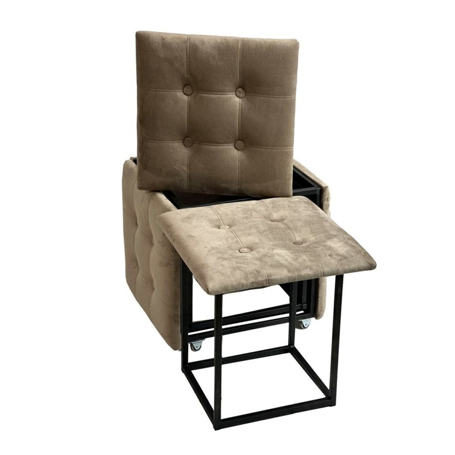 Taburet st GO GIFT Transformer Capuccino Fljl Stl 50 x 50 x 50 cm Puf 5 i 1 5 enheder #17