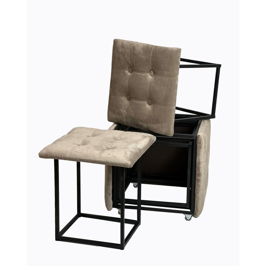 Taburet st GO GIFT Transformer Capuccino Fljl Stl 50 x 50 x 50 cm Puf 5 i 1 5 enheder #21