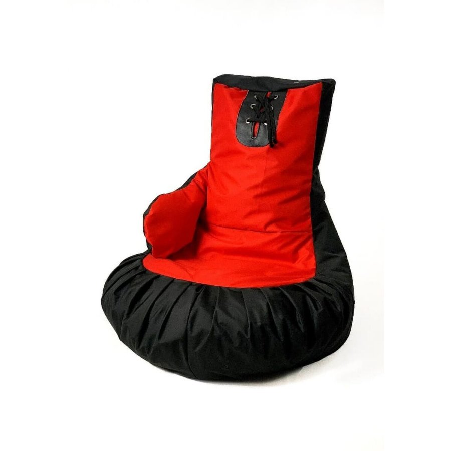 Puf GO GIFT Sort Rd Oxford Boksehandsker 130 x 90 cm #1